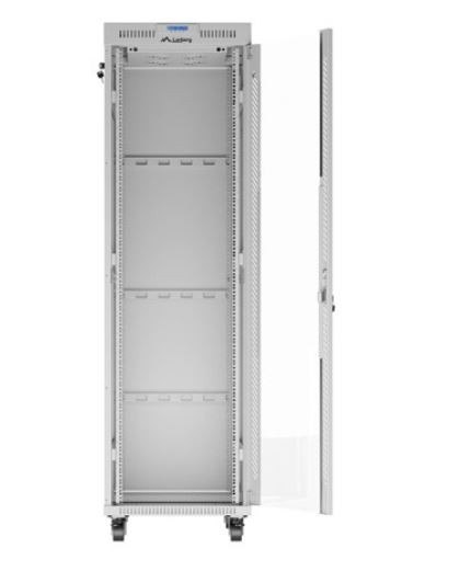 Szafa stojąca rack 19'' 42U 600x800 szara drzwi szklane flack pack Szafa stojąca rack 19'' 42U 600x800 szara drzwi szklane flack pack