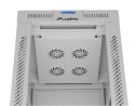 Szafa stojąca rack 19'' 42U 600x800 szara drzwi szklane flack pack