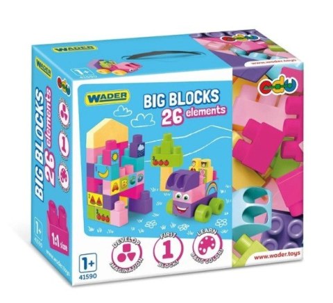 Klocki 26 elementów Big Blocks różowe Klocki 26 elementów Big Blocks różowe