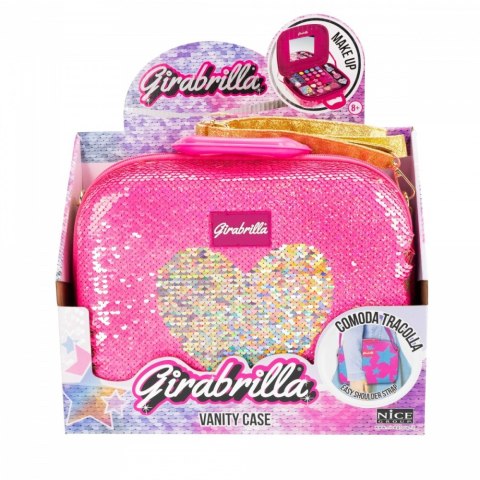 Walizka Make Up Girabrilla różowa ze złotym Walizka Make Up Girabrilla różowa ze złotym