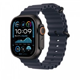 Przedłużka do paska Ocean w kolorze granatu do koperty 49 mm - elementy z tytanu w kolorze czarnym