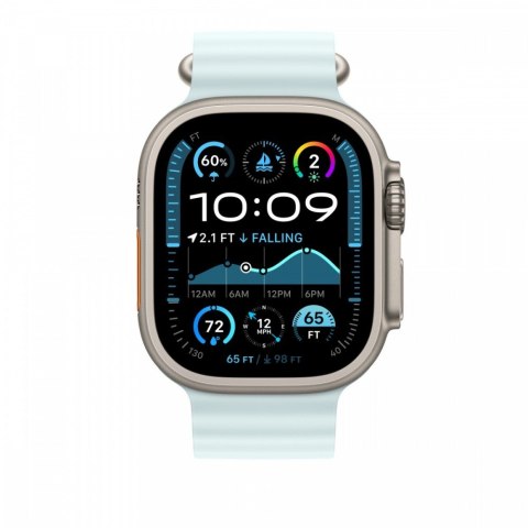 Przedłużka do paska Ocean w kolorze mroźnego błękitu do koperty 49 mm - elementy z tytanu w kolorze naturalnym Przedłużka do paska Ocean w kolorze mroźnego błękitu do koperty 49 mm - elementy z tytanu w kolorze naturalnym