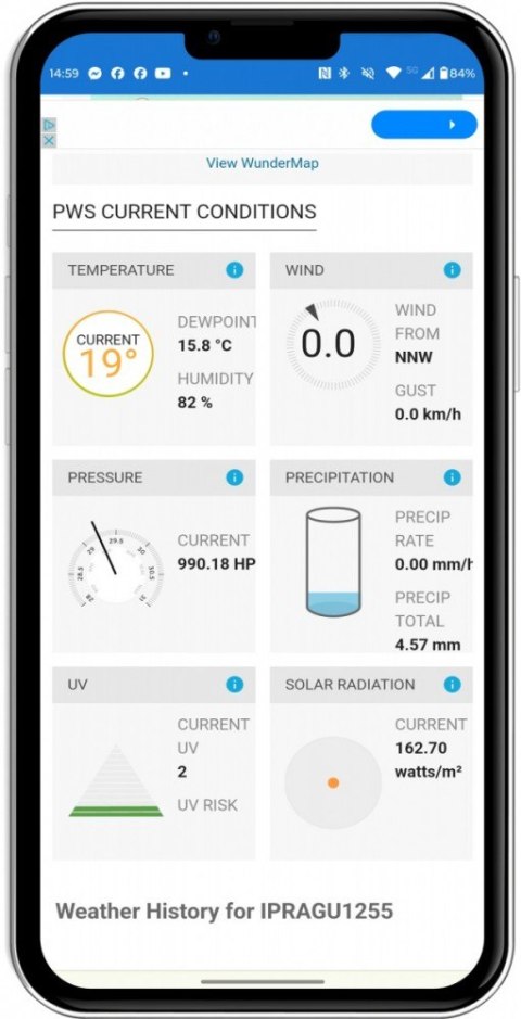Profesjonalna Stacja meterologiczna wifi SMART z czujnik 7w1 Profesjonalna Stacja meterologiczna wifi SMART z czujnik 7w1