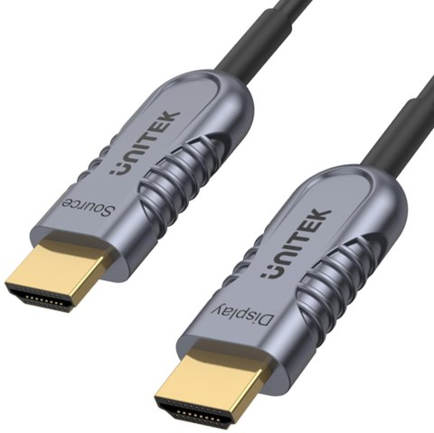 Kabel HDMI Unitek C11031DGY optyczny HDMI 2.1 AOC 8K 120Hz 30m Kabel HDMI Unitek C11031DGY optyczny HDMI 2.1 AOC 8K 120Hz 30m