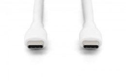 Kabel zasilający silikonowy USB-C - USB-C, USB 2.0 60W, 1m Biały