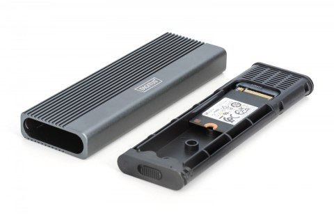 Obudowa USB 3.1 Typ C na dysk SSD M.2 NVMe 10 Gbps + SATA 6 Gbps aluminiowa, beznarzędziowa Obudowa USB 3.1 Typ C na dysk SSD M.2 NVMe 10 Gbps + SATA 6 Gbps aluminiowa, beznarzędziowa