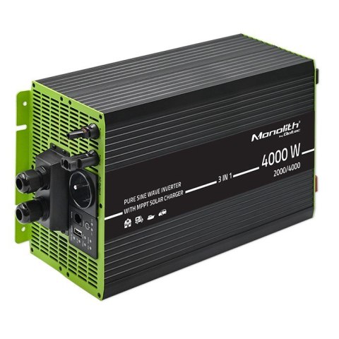 Przetwornica solarna 3w1 z funkcją ładowania AC | MPPT | UPS | ATS | 2000W | 4000W | 12V n 230V | Czysty Sinus Przetwornica solarna 3w1 z funkcją ładowania AC | MPPT | UPS | ATS | 2000W | 4000W | 12V n 230V | Czysty Sinus
