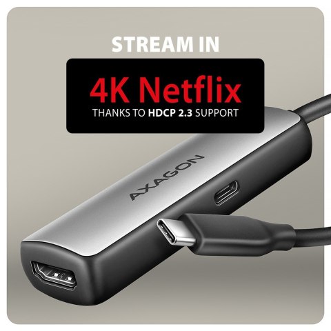 RVC-HI8KPD Adapter aktywny USB-C -> HDMI 8K/60Hz, Aluminum, PD100W, 16cm kabel RVC-HI8KPD Adapter aktywny USB-C -> HDMI 8K/60Hz, Aluminum, PD100W, 16cm kabel