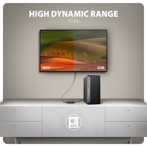 RVD-HI20N Adapter aktywny DisplayPort -> HDMI 1.4, 4K/60Hz, kabel 15cm RVD-HI20N Adapter aktywny DisplayPort -> HDMI 1.4, 4K/60Hz, kabel 15cm