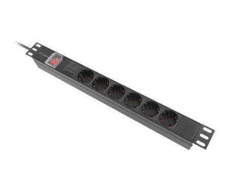 Listwa zasilająca rack PDU 19 cali 1U 16A 5xschuko 2m czarna Listwa zasilająca rack PDU 19 cali 1U 16A 5xschuko 2m czarna