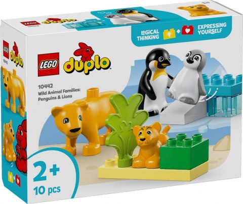 Klocki DUPLO 10442 Rodziny dzikich zwierząt: pingwiny i lwy Klocki DUPLO 10442 Rodziny dzikich zwierząt: pingwiny i lwy