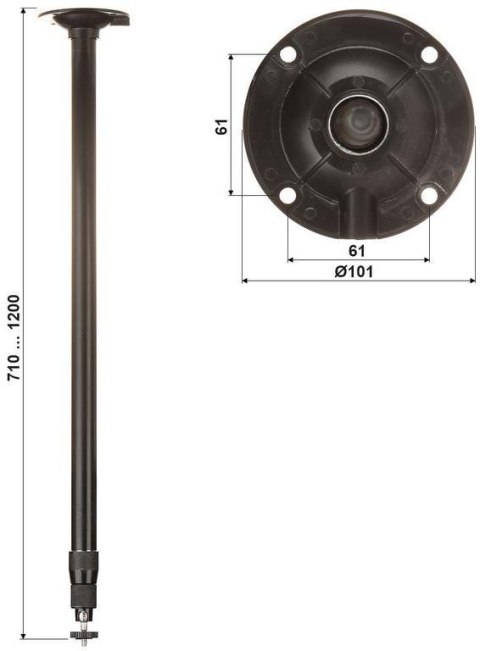 UCHWYT DO KAMER TELESKOPOWY SUFITOWY BR-60X120-B UCHWYT DO KAMER TELESKOPOWY SUFITOWY BR-60X120-B