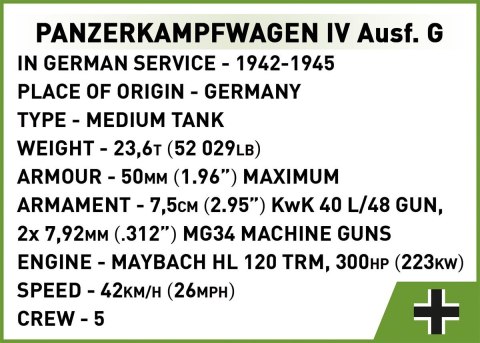 Klocki Panzerkampfwagen IV Ausf. G 643 klocków Klocki Panzerkampfwagen IV Ausf. G 643 klocków