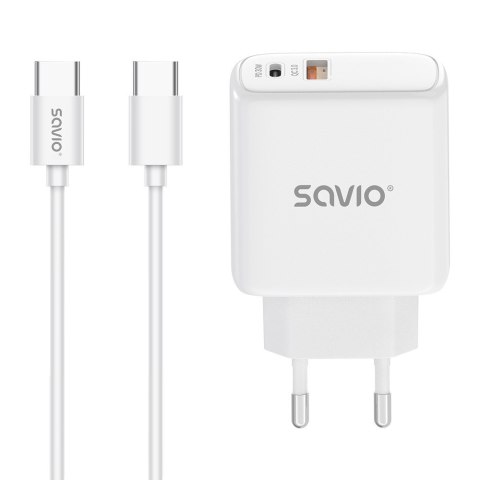 Ładowarka sieciowa LA-10 30W Quick Charge Power Delivery 3.0 Biała + Kabel Ładowarka sieciowa LA-10 30W Quick Charge Power Delivery 3.0 Biała + Kabel