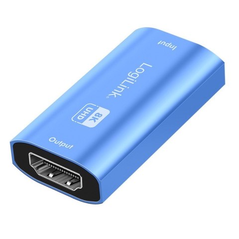 Repeater HDMI, 8K/60HZ, HDCP2.3, Alu, niebieski Repeater HDMI, 8K/60HZ, HDCP2.3, Alu, niebieski