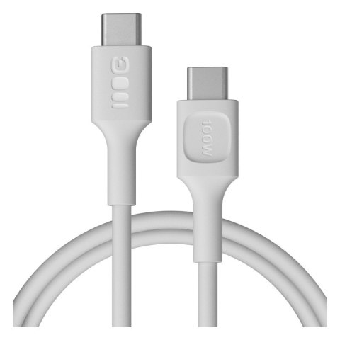 Kabel USB-C-USB-C PowerFlex 100W silikonowy 1.2m biały Kabel USB-C-USB-C PowerFlex 100W silikonowy 1.2m biały