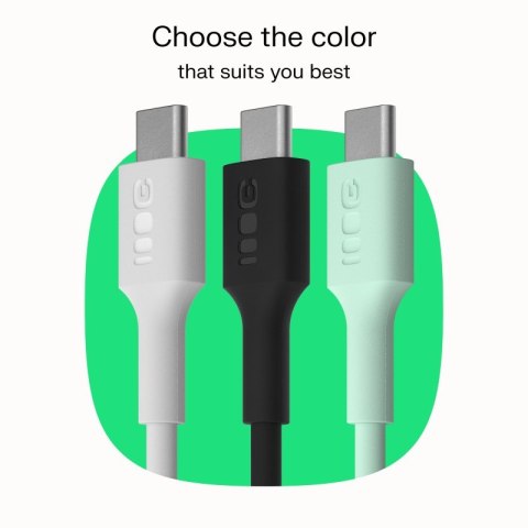 Kabel USB-C-USB-C PowerFlex 100W silikonowy 1.2m biały Kabel USB-C-USB-C PowerFlex 100W silikonowy 1.2m biały
