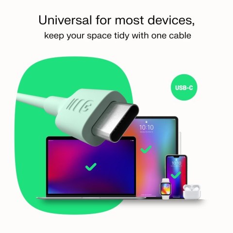 Kabel USB-C-USB-C PowerFlex 100W silikonowy 1.2m biały Kabel USB-C-USB-C PowerFlex 100W silikonowy 1.2m biały