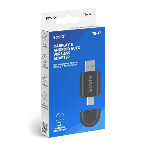 Bezprzewodowy adapter CarPlay & Android Auto TR-17 Bezprzewodowy adapter CarPlay & Android Auto TR-17