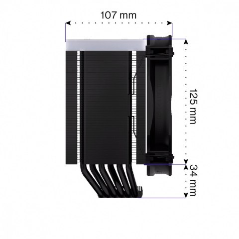 Chłodzenie procesora Fortis 5 Black ARGB EY3A014 Chłodzenie procesora Fortis 5 Black ARGB EY3A014