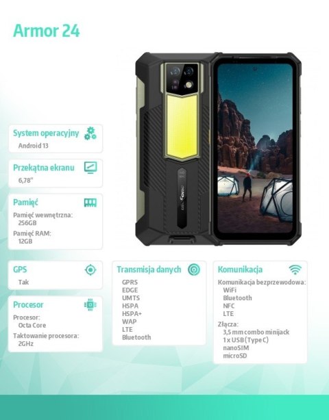 Smartfon Armor 24 4G 12/256GB IP69K Czarny Smartfon Armor 24 4G 12/256GB IP69K Czarny