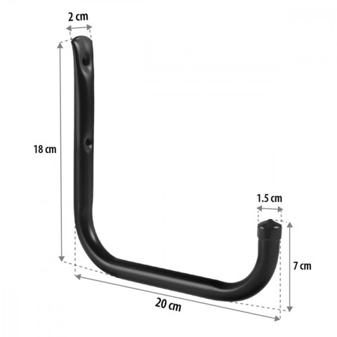 2x uchwyt ścienny, max 22kg/uchwyt MC-487 Komplet 2 uchwytów ściennych na opony, koła, drabinę, rower. Stalowy, Czarny 2x uchwyt ścienny, max 22kg/uchwyt MC-487 Komplet 2 uchwytów ściennych na opony, koła, drabinę, rower. Stalowy, Czarny
