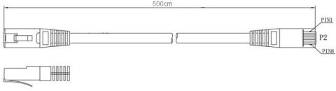 PATCHCORD KAT6 FTP 5M SZARY PATCHCORD KAT6 FTP 5M SZARY