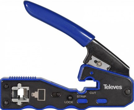Zaciskarka do złączy RJ45 z automatycznym cięciem Televes 209802 Zaciskarka do złączy RJ45 z automatycznym cięciem Televes 209802