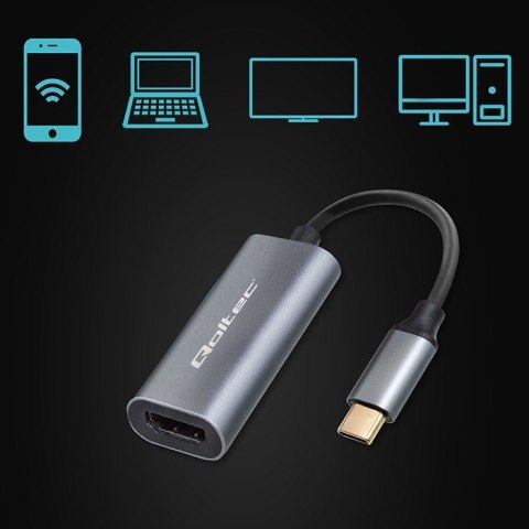 Adapter aluminiowa przejściówka USB-C na HDMI 4K | 60Hz | 32AWG Adapter aluminiowa przejściówka USB-C na HDMI 4K | 60Hz | 32AWG