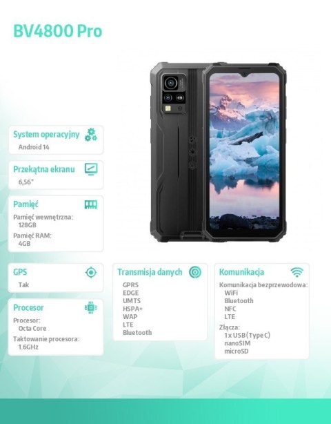 Smartfon BV4800 Pro 4/128GB czarny Smartfon BV4800 Pro 4/128GB czarny
