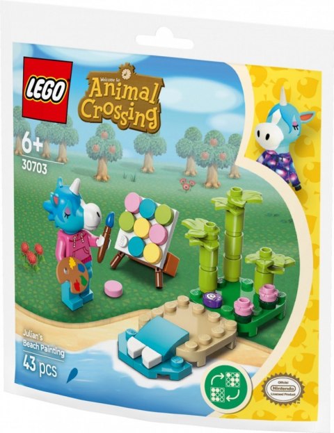 Klocki Animal Crossing 30703 Julian i plażowy obraz Klocki Animal Crossing 30703 Julian i plażowy obraz
