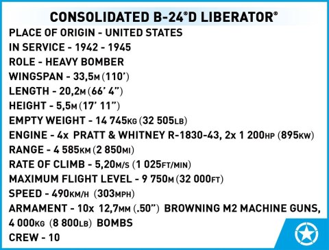 Klocki Consolidated B-24D Liberator 1445 klocków Klocki Consolidated B-24D Liberator 1445 klocków