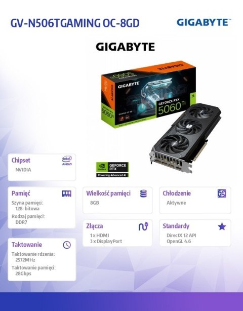 Karta graficzna GV-N506TGAMING OC-8GD Karta graficzna GV-N506TGAMING OC-8GD