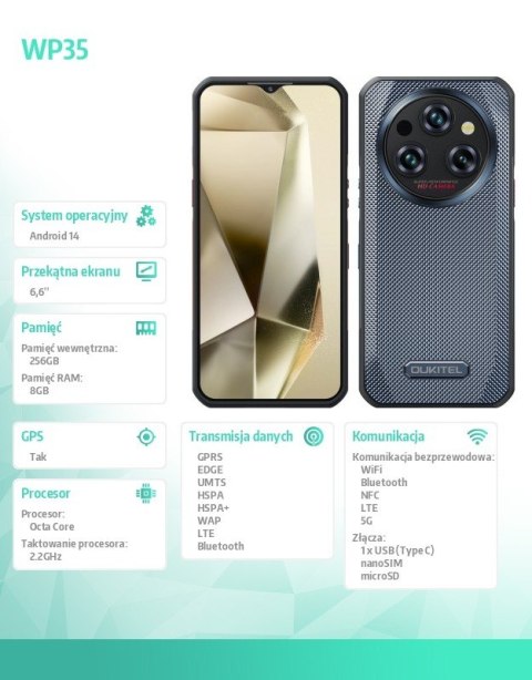 Smartfon WP35 8/256GB szary Smartfon WP35 8/256GB szary