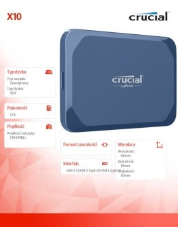 Dysk zewnętrzny SSD X10 1TB USB-C 2100MB/s