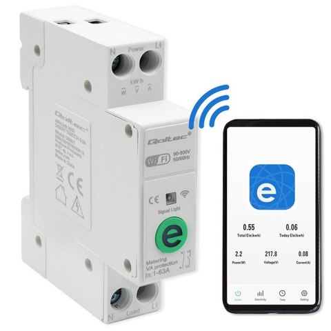Przekaźnik 63A na szynę DIN z licznikiem energii elektrycznej | eWeLink od Sonoff | Wi-Fi | Dioda LED Przekaźnik 63A na szynę DIN z licznikiem energii elektrycznej | eWeLink od Sonoff | Wi-Fi | Dioda LED
