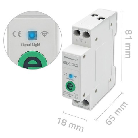 Przekaźnik 63A na szynę DIN z licznikiem energii elektrycznej | eWeLink od Sonoff | Wi-Fi | Dioda LED Przekaźnik 63A na szynę DIN z licznikiem energii elektrycznej | eWeLink od Sonoff | Wi-Fi | Dioda LED