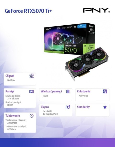 Karta graficzna GeForce RTX5070Ti+ 16GB ARGB VCG5071T16TFXXPB1-O Karta graficzna GeForce RTX5070Ti+ 16GB ARGB VCG5071T16TFXXPB1-O