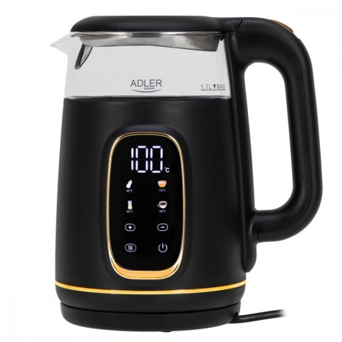 Czajnik 1,7l wyświetlacz LED, regulacja temperatury AD 1305 czarno-złoty Czajnik 1,7l wyświetlacz LED, regulacja temperatury AD 1305 czarno-złoty