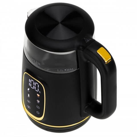 Czajnik 1,7l wyświetlacz LED, regulacja temperatury AD 1305 czarno-złoty Czajnik 1,7l wyświetlacz LED, regulacja temperatury AD 1305 czarno-złoty