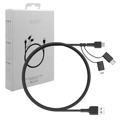 CB-BAL5 3w1 nylonowy kabel Quick Charge micro USB | USB C | Lightning | 1.2m CB-BAL5 3w1 nylonowy kabel Quick Charge micro USB | USB C | Lightning | 1.2m