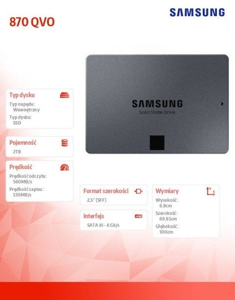 Dysk SSD 870QVO MZ-77Q2T0BW 2TB Dysk SSD 870QVO MZ-77Q2T0BW 2TB