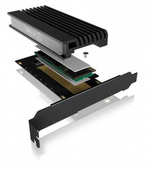 Karta PCIe z gniazdem M.2 M-Key dla jednego dysku SSD M.2 NVMe IB-PCI214M2-HSL Karta PCIe z gniazdem M.2 M-Key dla jednego dysku SSD M.2 NVMe IB-PCI214M2-HSL