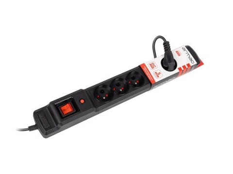 Listwa przeciwprzepięciowa Multi M6 10m czarna (6 gniazd) Listwa przeciwprzepięciowa Multi M6 10m czarna (6 gniazd)