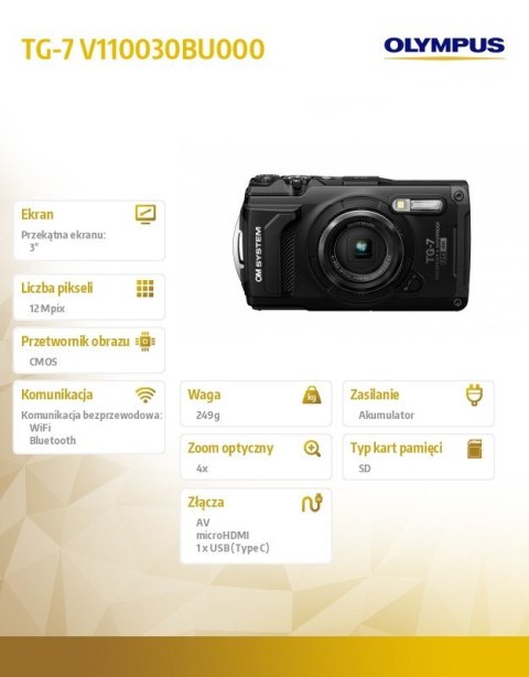 Aparat TG-7 czarny Aparat TG-7 czarny
