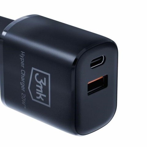 Ładowarka sieciowa 20W 1xUSB-C +USB-A PD QC bez kabla Czarna Ładowarka sieciowa 20W 1xUSB-C +USB-A PD QC bez kabla Czarna