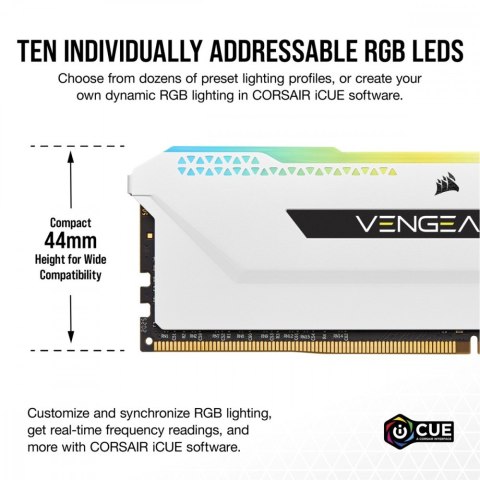 Pamięć DDR4 Vengeance RGB PRO SL 32GB/3200(2*16GB) biały Pamięć DDR4 Vengeance RGB PRO SL 32GB/3200(2*16GB) biały