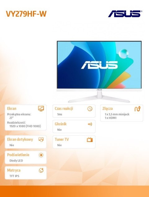 Monitor 27 cali VY279HF-W IPS HDMI DP 100Hz FHD Monitor 27 cali VY279HF-W IPS HDMI DP 100Hz FHD