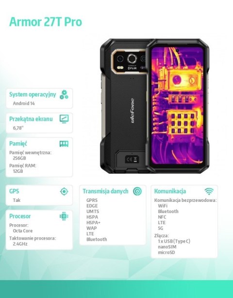 Smartfon Armor 27T Pro 5G 12/256GB Czarny Smartfon Armor 27T Pro 5G 12/256GB Czarny