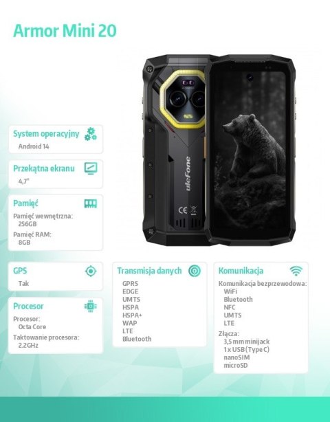 Smartfon Armor Mini 20 8/256GB czarny Smartfon Armor Mini 20 8/256GB czarny